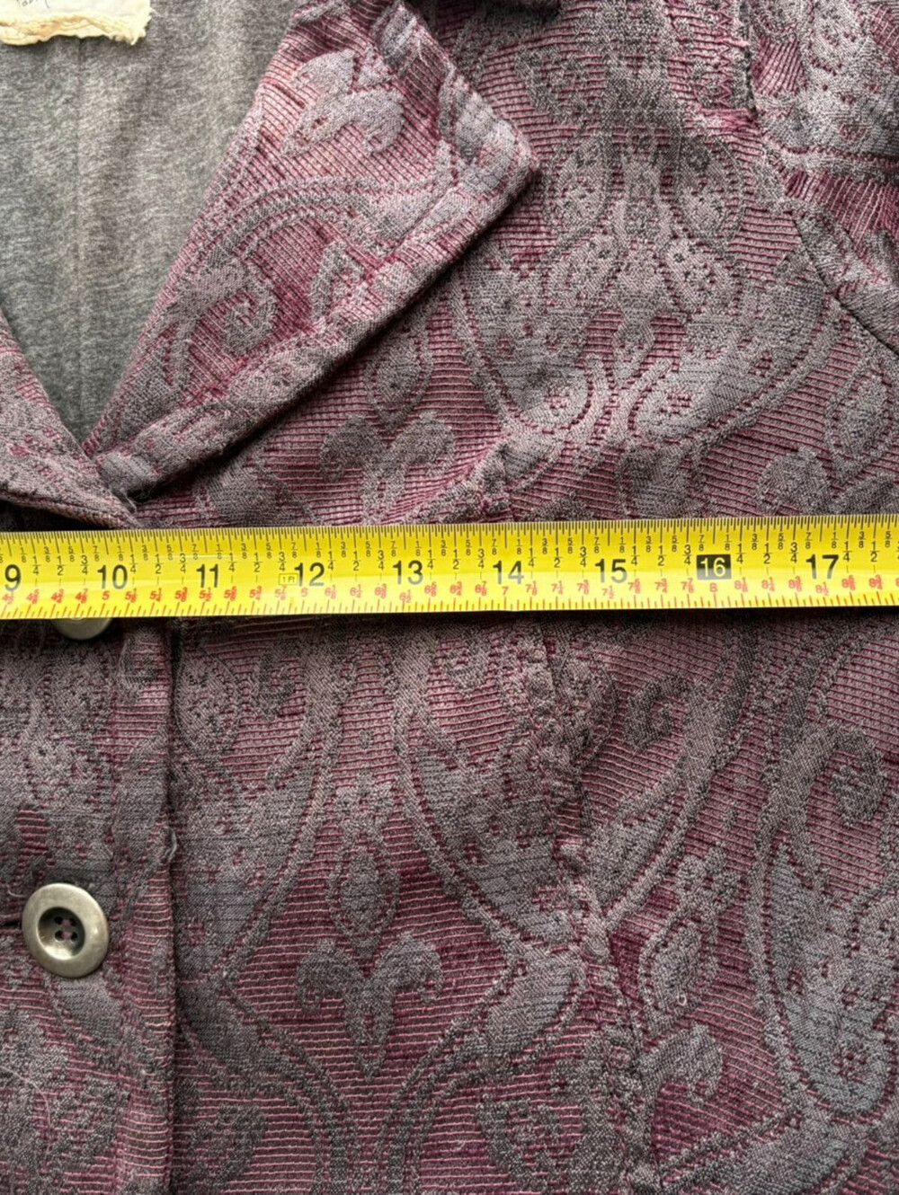 Free People Jacquard Brocade Tapestry Coat Sz 8 Purple Boho Chic Button Pockets - Picture 9 of 9